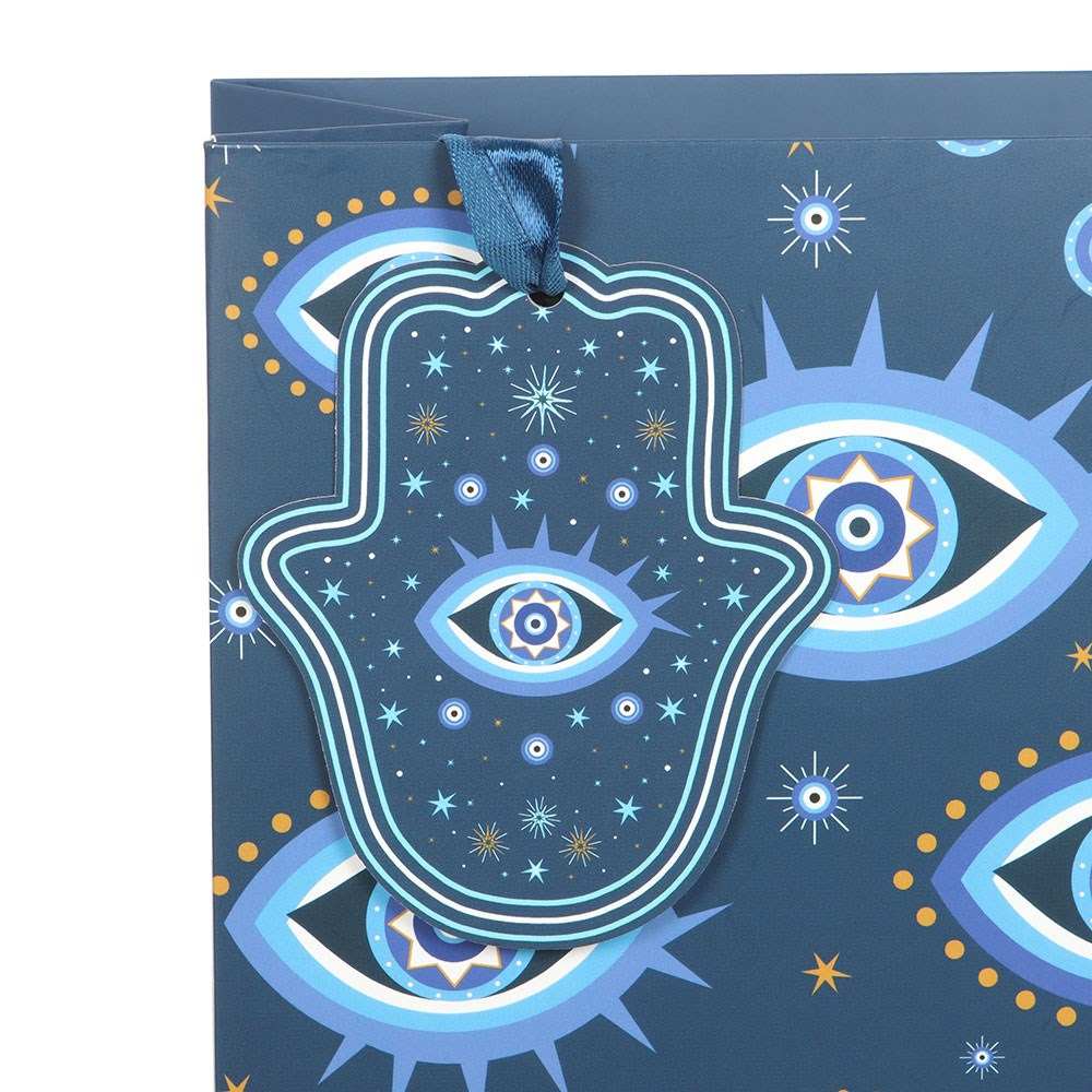 Something Different - Medium All Seeing Eye Print Geschenktasche - Blau